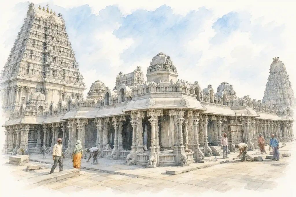 Architecture of the Yadadri Temple